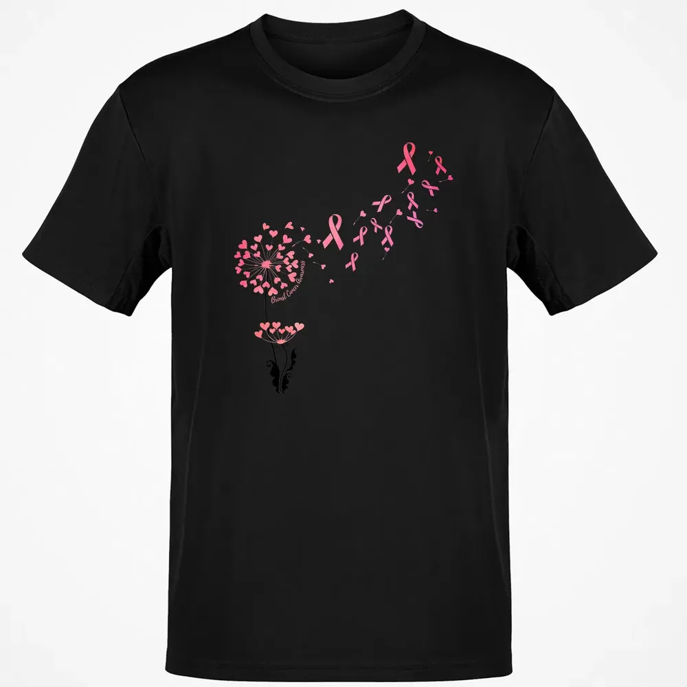 Flower Heart Dandelion Funny Breast Cancer Awareness Classic Unisex T-Shirt - 2