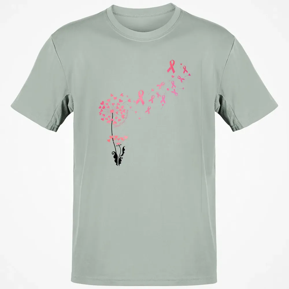 Flower Heart Dandelion Funny Breast Cancer Awareness Classic Unisex T-Shirt - 3