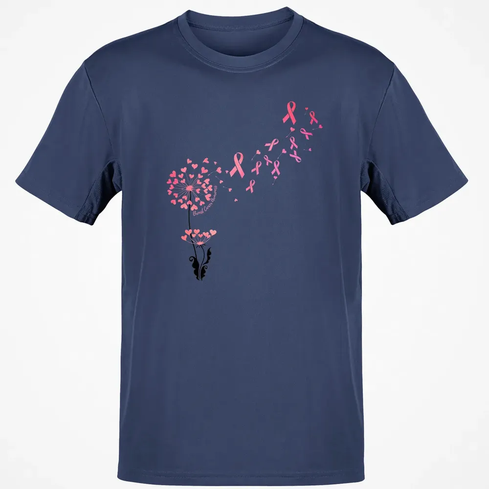 Flower Heart Dandelion Funny Breast Cancer Awareness Classic Unisex T-Shirt - 8