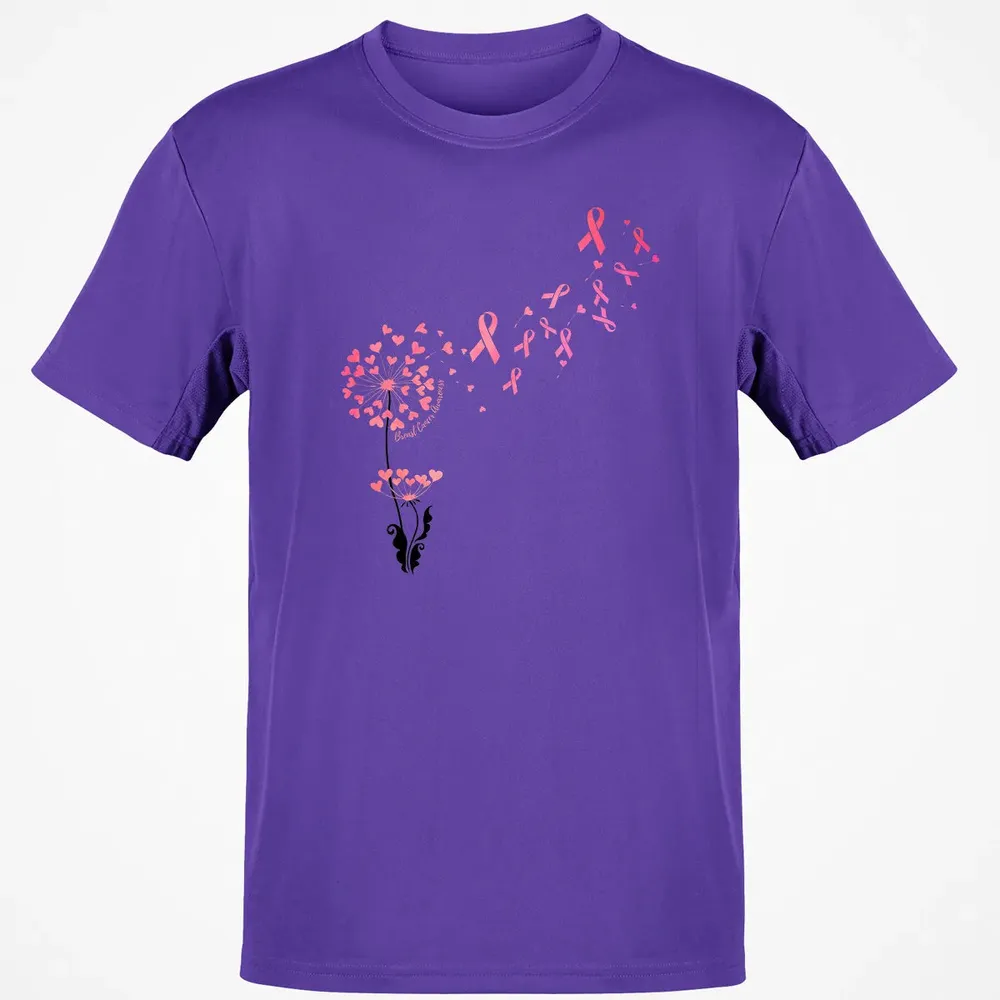 Flower Heart Dandelion Funny Breast Cancer Awareness Classic Unisex T-Shirt - 10