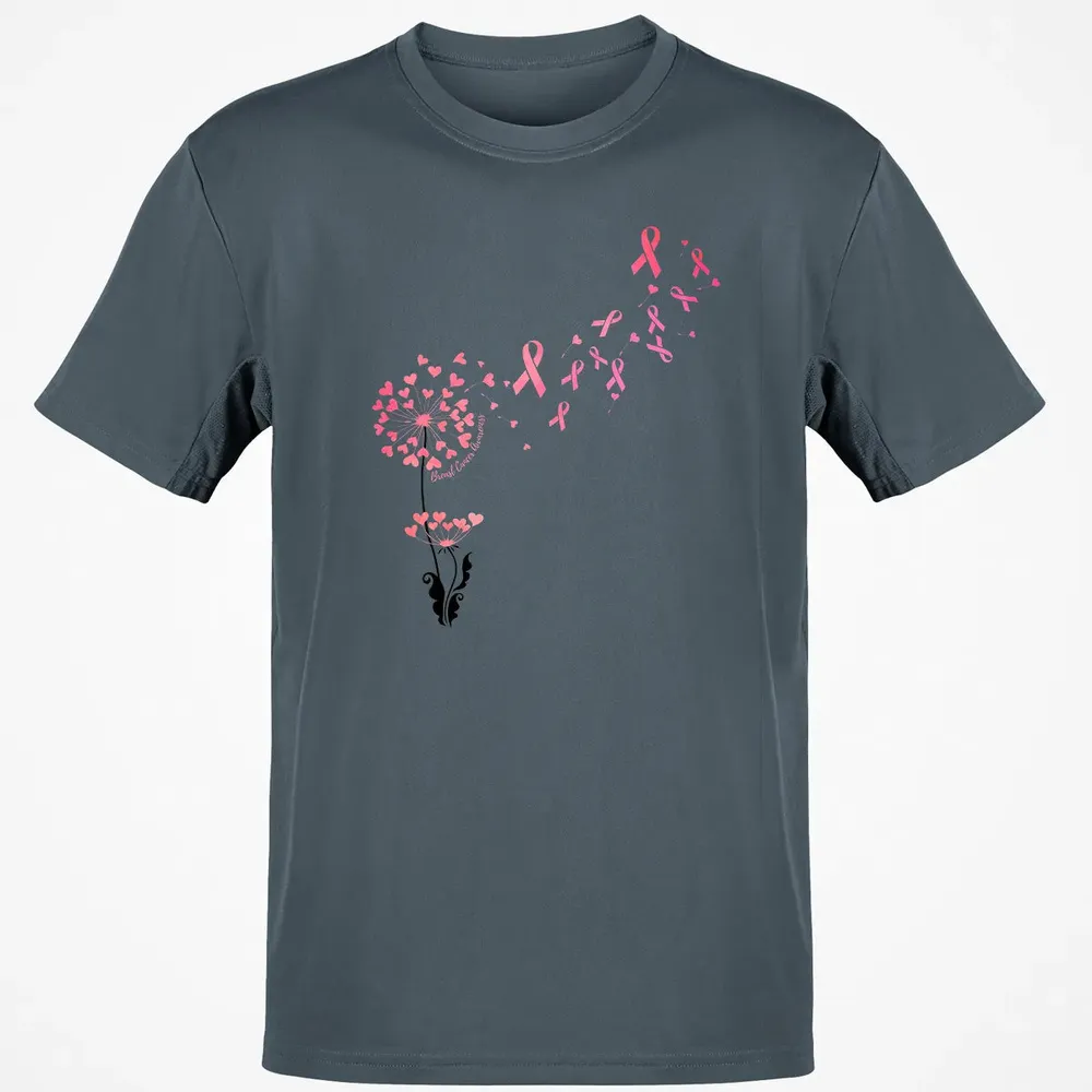 Flower Heart Dandelion Funny Breast Cancer Awareness Classic Unisex T-Shirt - 4
