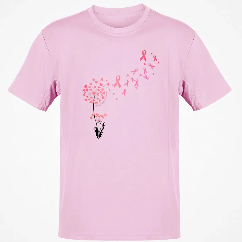 Flower Heart Dandelion Funny Breast Cancer Awareness Classic Unisex T-Shirt - 6