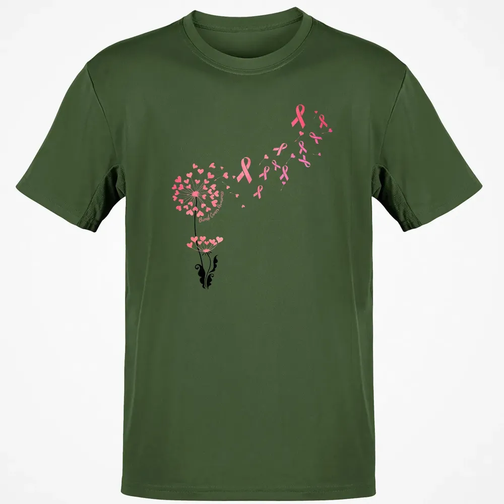 Flower Heart Dandelion Funny Breast Cancer Awareness Classic Unisex T-Shirt - 7
