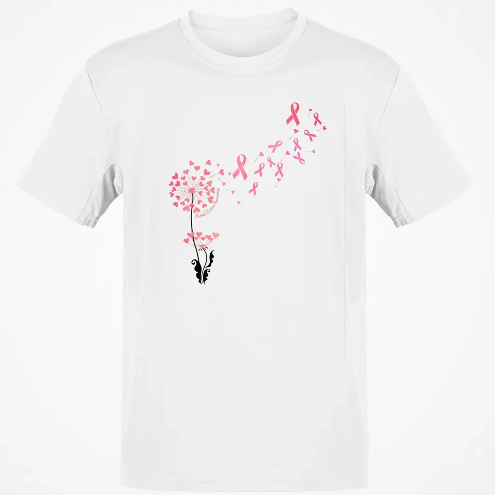 Flower Heart Dandelion Funny Breast Cancer Awareness Classic Unisex T-Shirt - 13