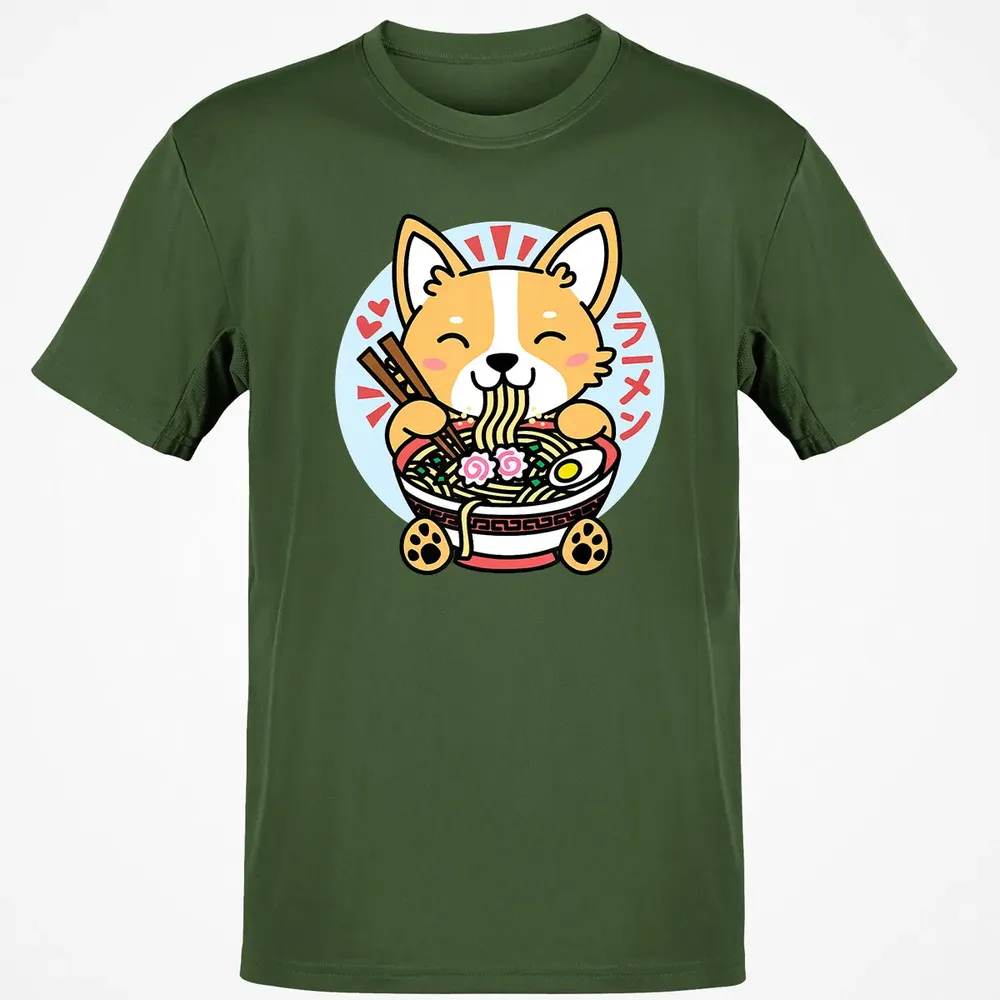Kawaii Ramen  Cute Anime Dog Corgi Japanese Noodles Classic Unisex T-Shirt - 7