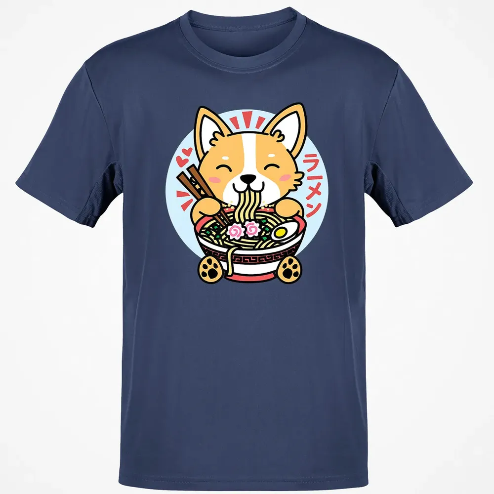 Kawaii Ramen  Cute Anime Dog Corgi Japanese Noodles Classic Unisex T-Shirt - 8