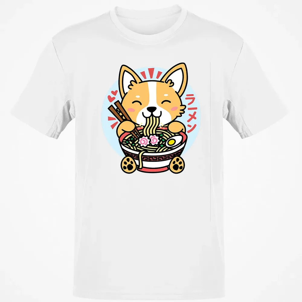 Kawaii Ramen  Cute Anime Dog Corgi Japanese Noodles Classic Unisex T-Shirt - 13