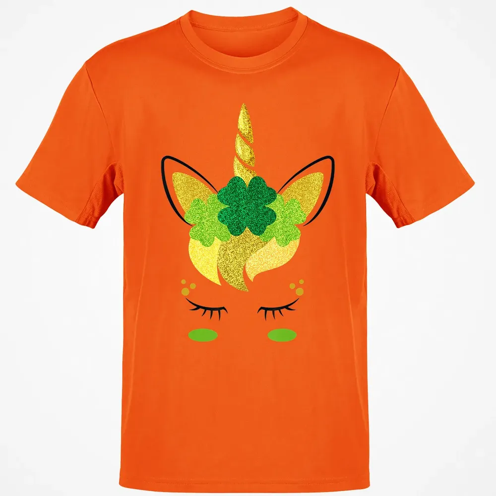 Unicorn Face St Patrick's Day Irish Girls Kids Classic Unisex T-Shirt - 9