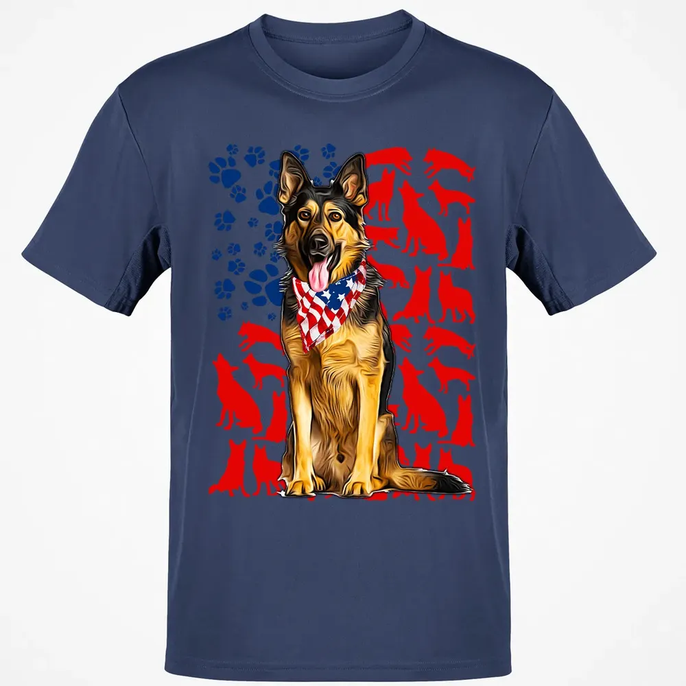 German Shepherd 4th of July Classic Unisex T-Shirt - 8