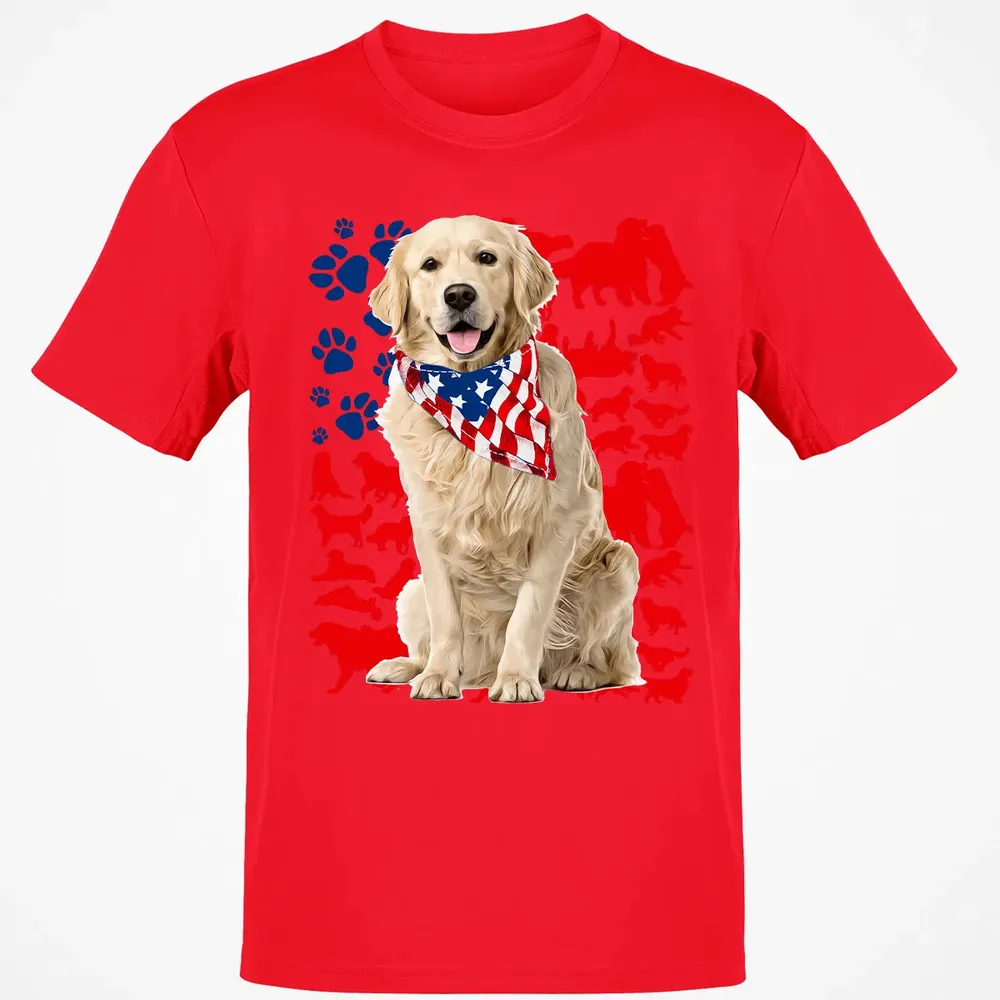 Golden Retriever 4th Of July Classic Unisex T-Shirt - 11