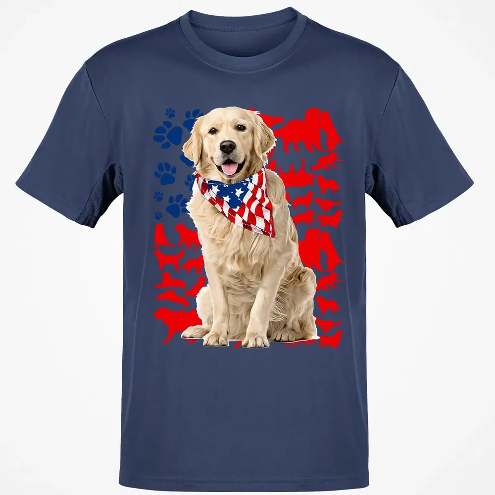 Golden Retriever 4th Of July Classic Unisex T-Shirt - 8