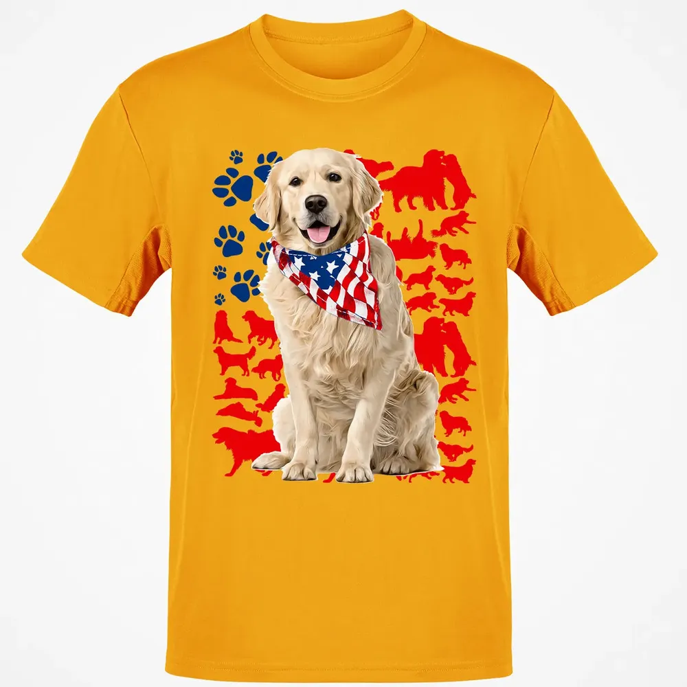 Golden Retriever 4th Of July Classic Unisex T-Shirt - 5