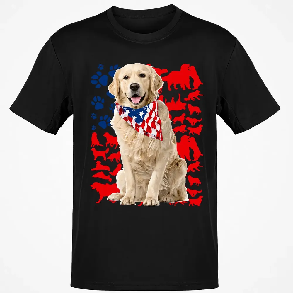 Golden Retriever 4th Of July Classic Unisex T-Shirt - 2
