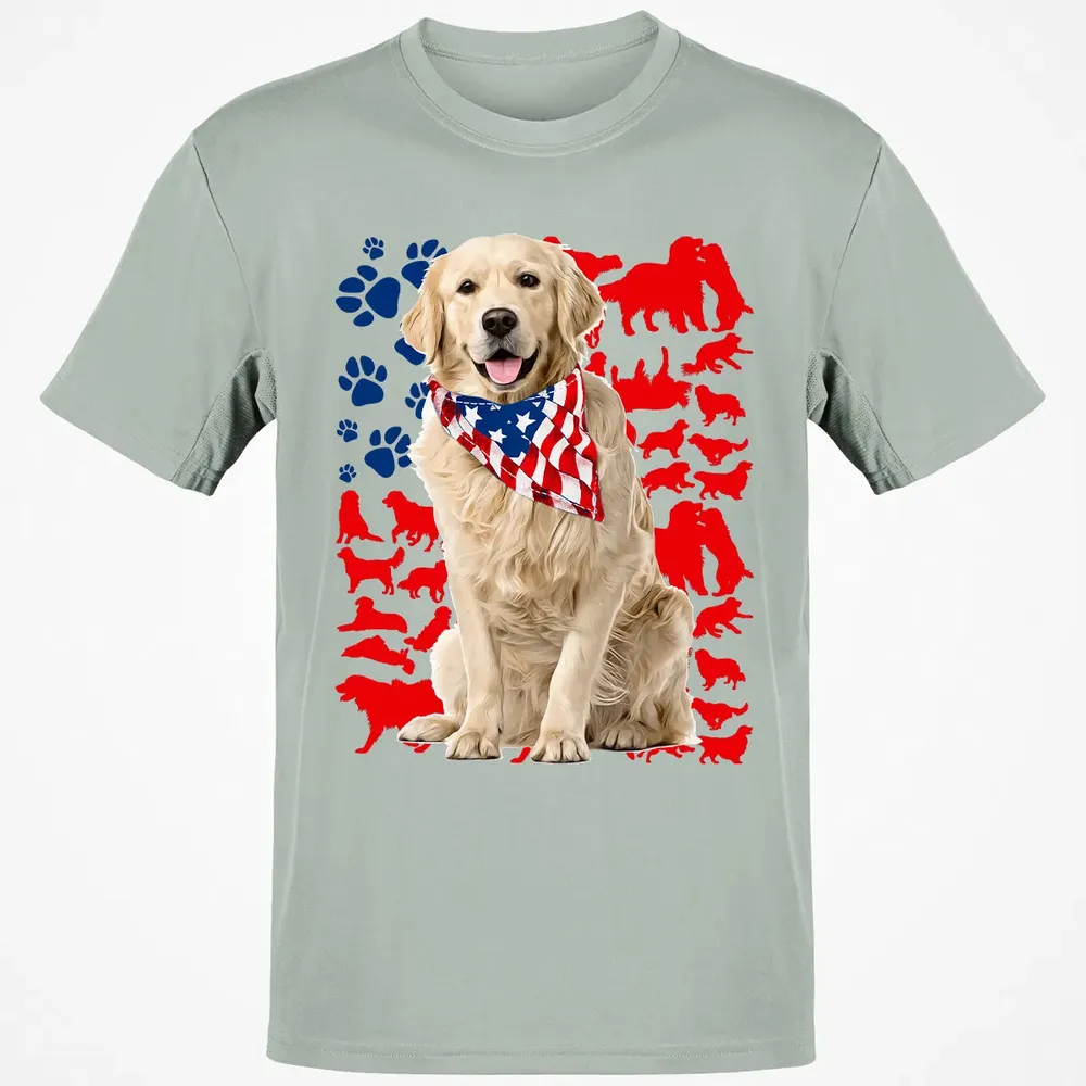 Golden Retriever 4th Of July Classic Unisex T-Shirt - 3
