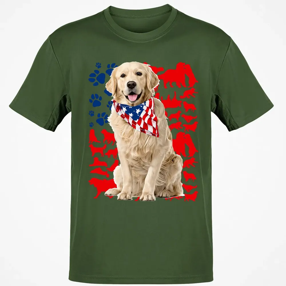 Golden Retriever 4th Of July Classic Unisex T-Shirt - 7