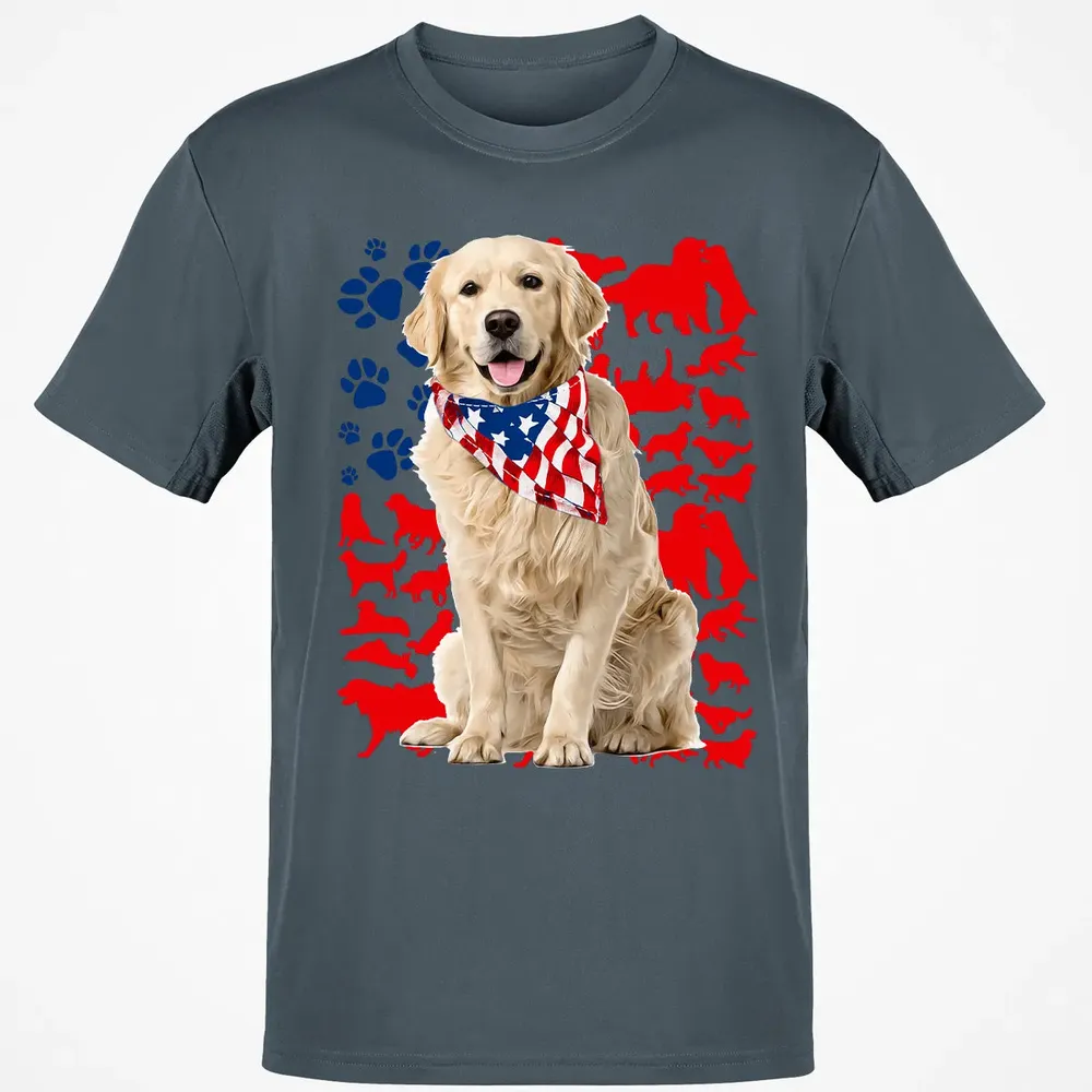 Golden Retriever 4th Of July Classic Unisex T-Shirt - 4