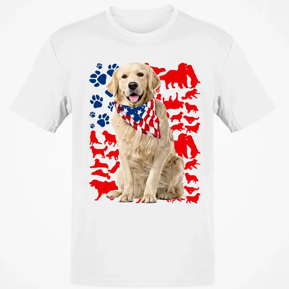 Golden Retriever 4th Of July Classic Unisex T-Shirt - 13