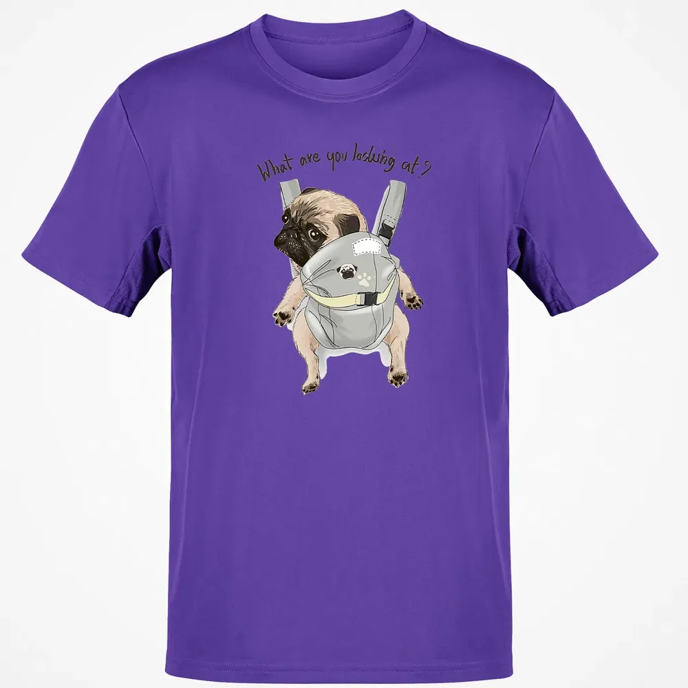 What Are You Looking At   Cute Pug In Back Carrier Classic Unisex T-Shirt - 10