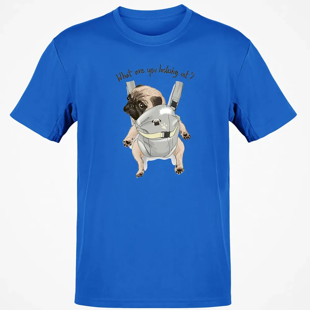 What Are You Looking At   Cute Pug In Back Carrier Classic Unisex T-Shirt - 12