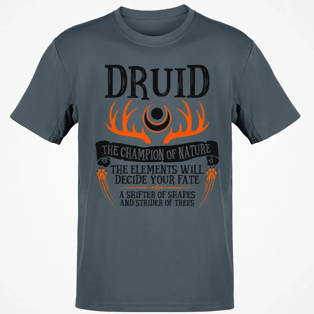DRUID, THE CHAMPION OF NATURE  (Black) Classic Unisex T-Shirt - 4