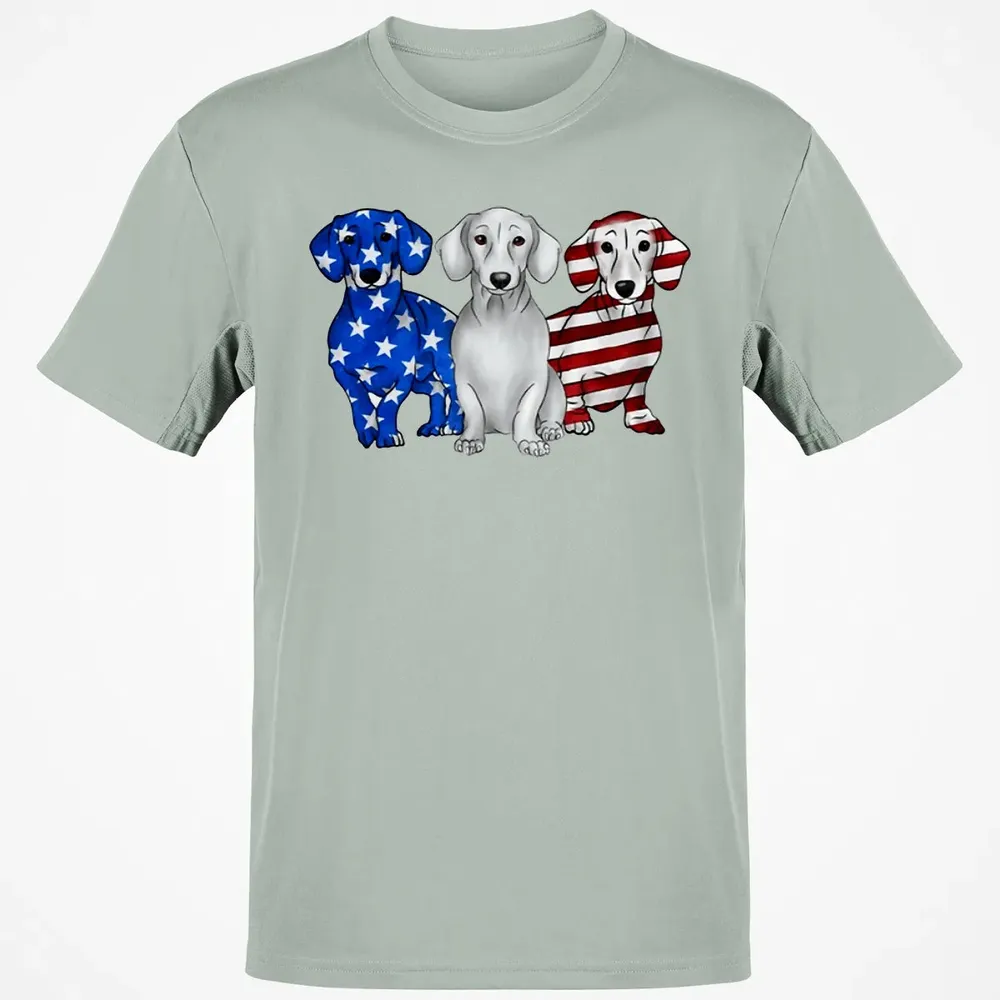Dachshund American Flag Classic Unisex T-Shirt - 3