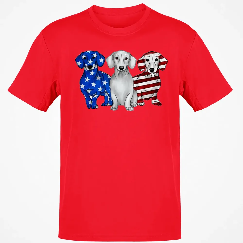Dachshund American Flag Classic Unisex T-Shirt - 11