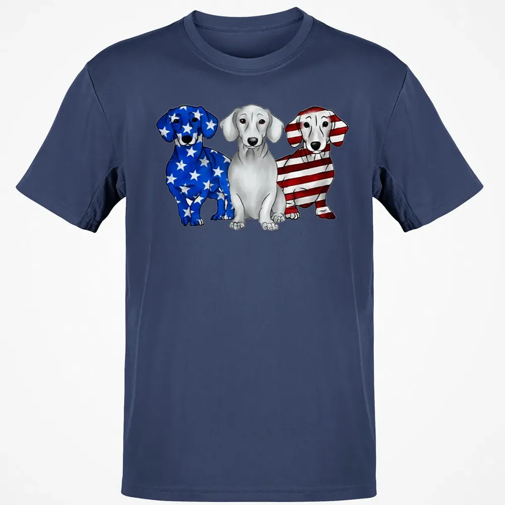 Dachshund American Flag Classic Unisex T-Shirt - 8