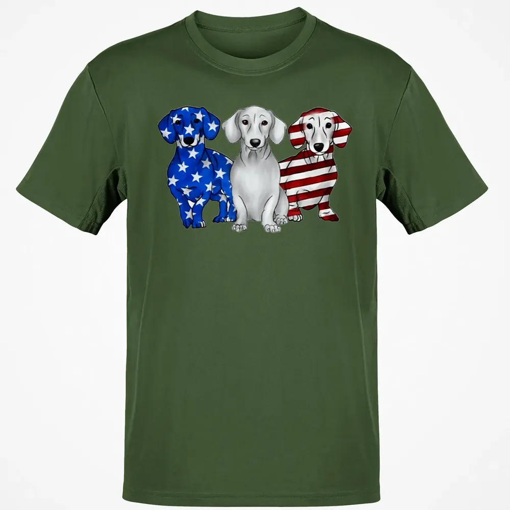 Dachshund American Flag Classic Unisex T-Shirt - 7