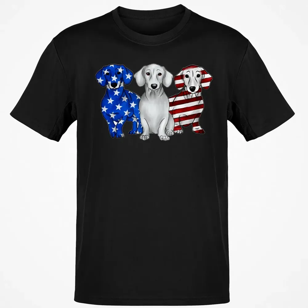 Dachshund American Flag Classic Unisex T-Shirt - 2