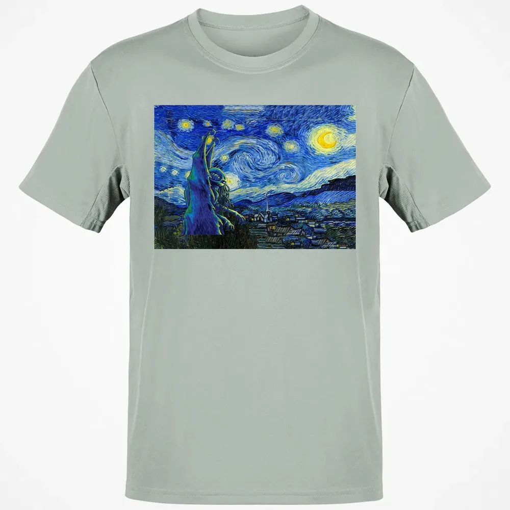 Cthulhu In Starry Night Classic Unisex T-Shirt - 3