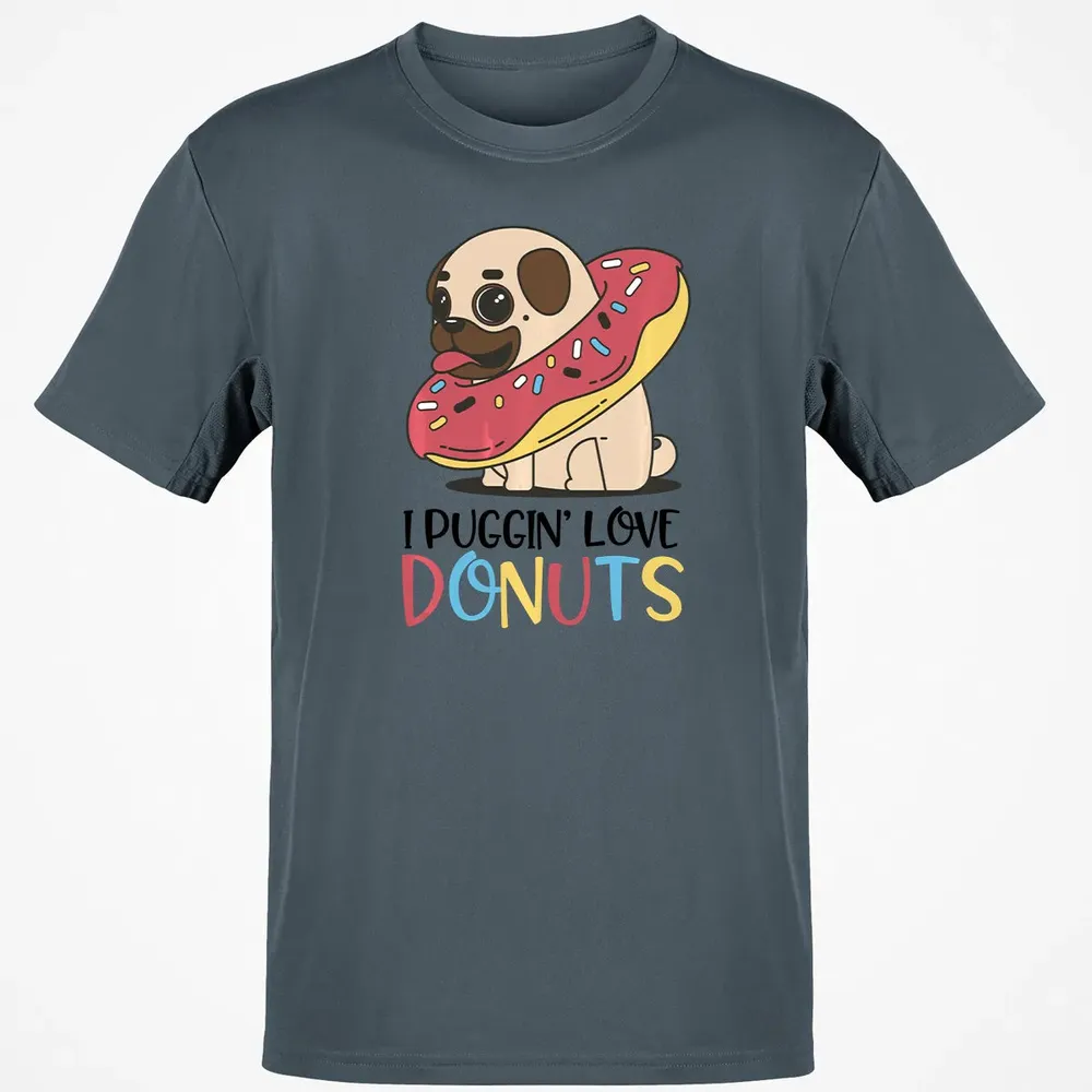 I Puggin Love Donuts Gift Pug Donut  Sweat Classic Unisex T-Shirt - 4