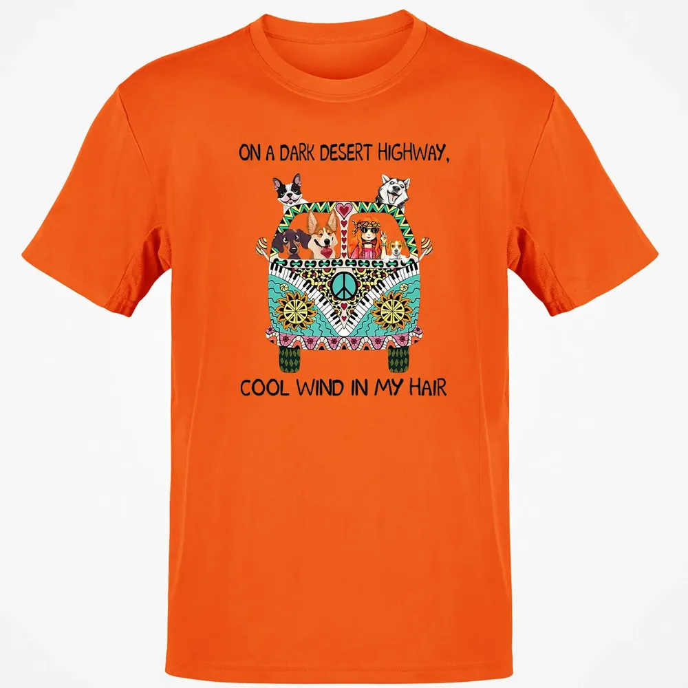 In Hair On Dark Highway A Desert Corgi Cool Wind Hippie Dog Classic Unisex T-Shirt - 9
