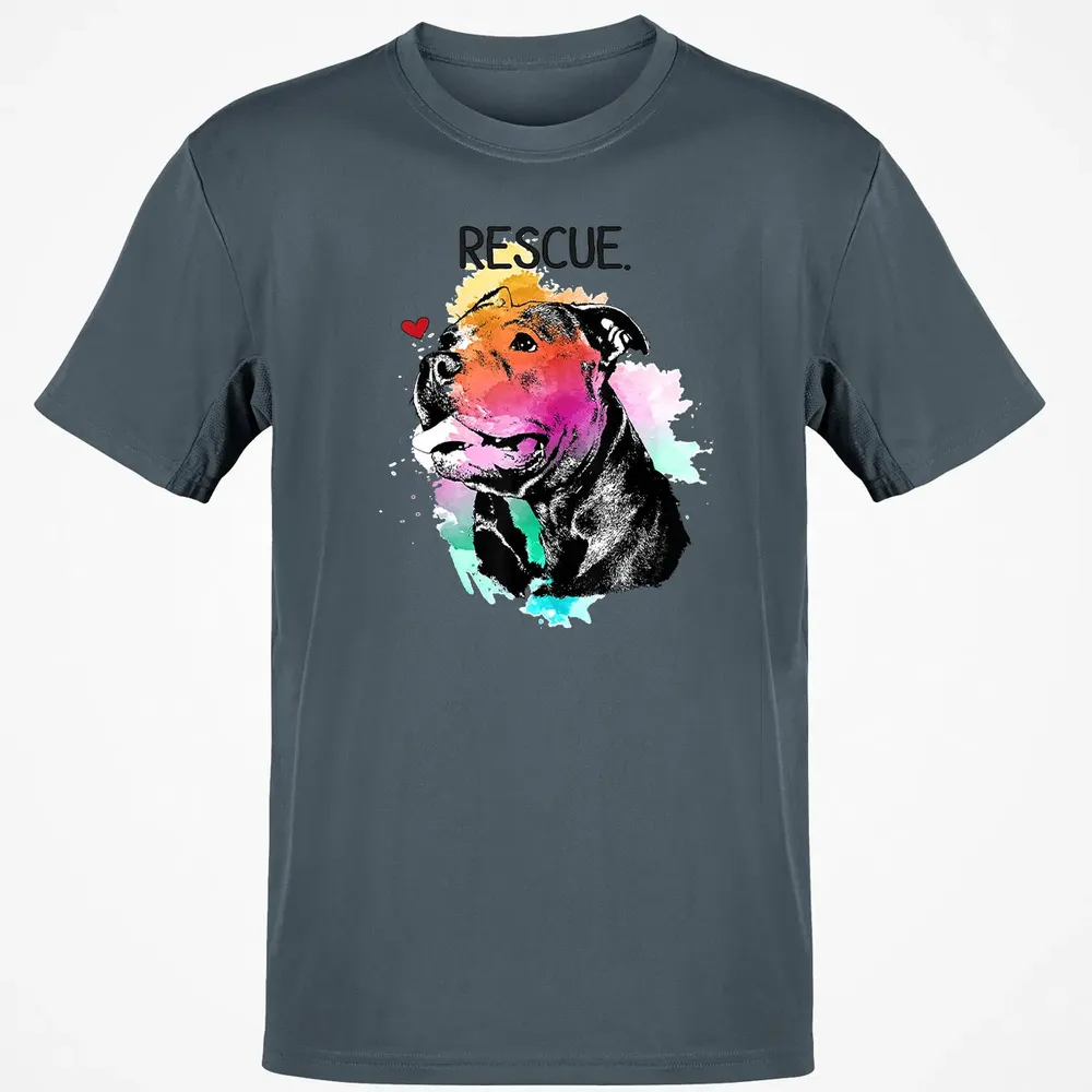 Pitbull Rescue Dog Adopt Don't Shop Watercolor Mom Gift Classic Unisex T-Shirt - 4