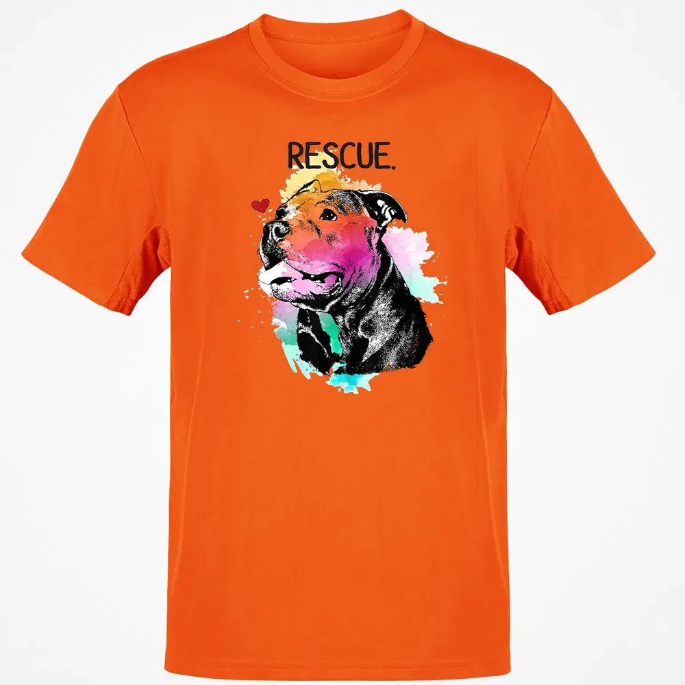 Pitbull Rescue Dog Adopt Don't Shop Watercolor Mom Gift Classic Unisex T-Shirt - 9