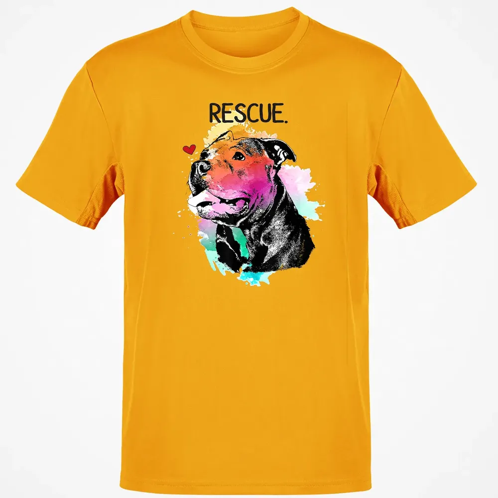 Pitbull Rescue Dog Adopt Don't Shop Watercolor Mom Gift Classic Unisex T-Shirt - 5