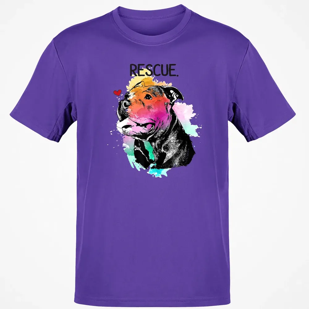 Pitbull Rescue Dog Adopt Don't Shop Watercolor Mom Gift Classic Unisex T-Shirt - 10