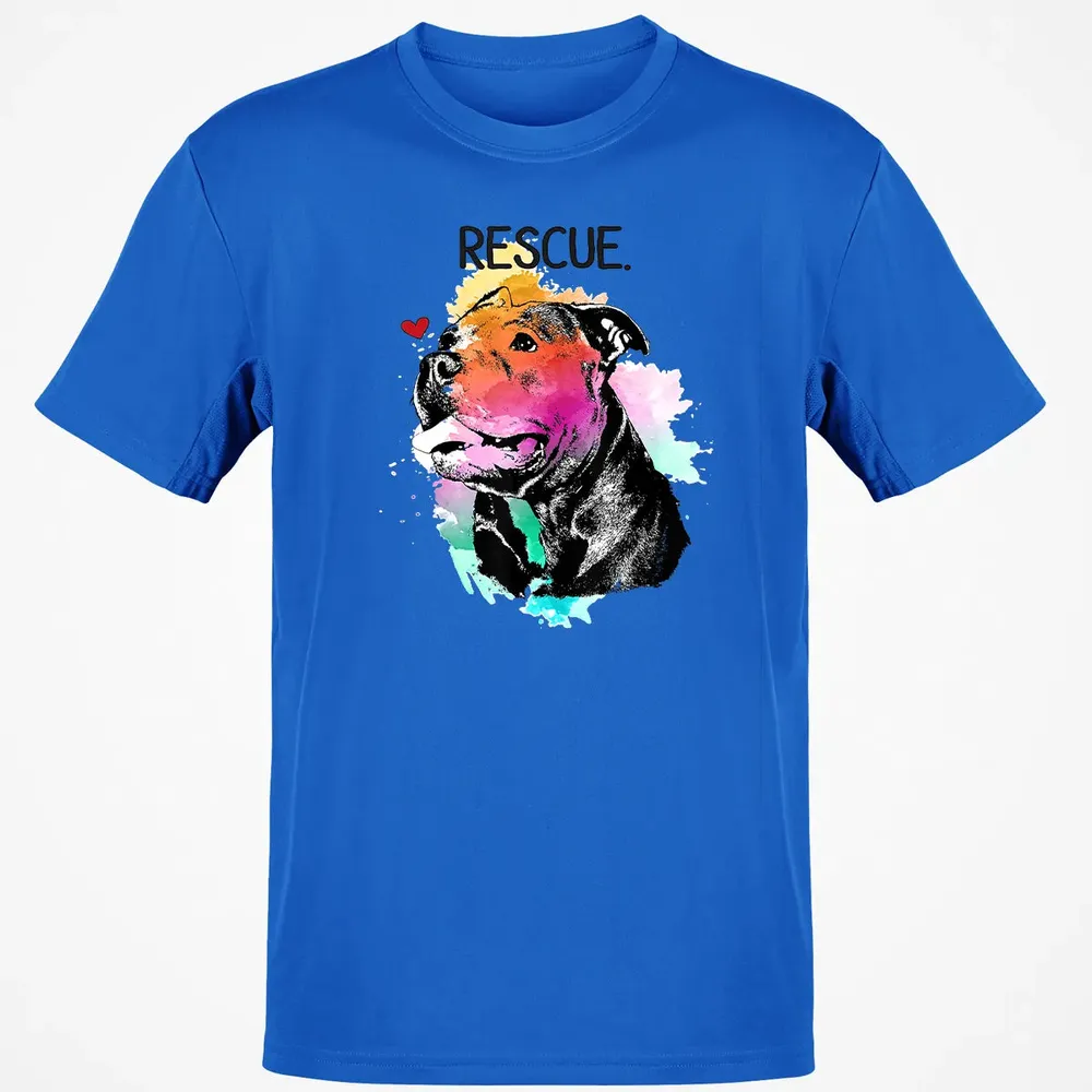 Pitbull Rescue Dog Adopt Don't Shop Watercolor Mom Gift Classic Unisex T-Shirt - 12