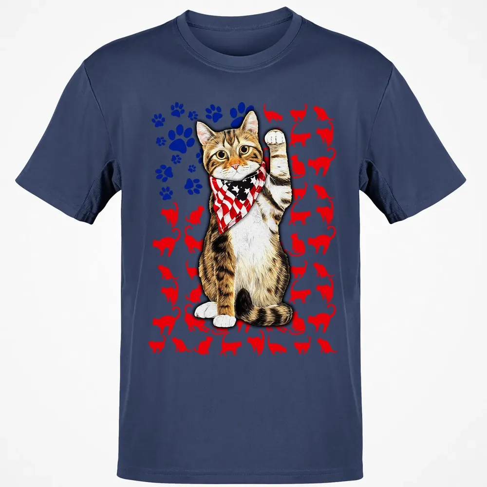 Cat 4th of July Classic Unisex T-Shirt - 8