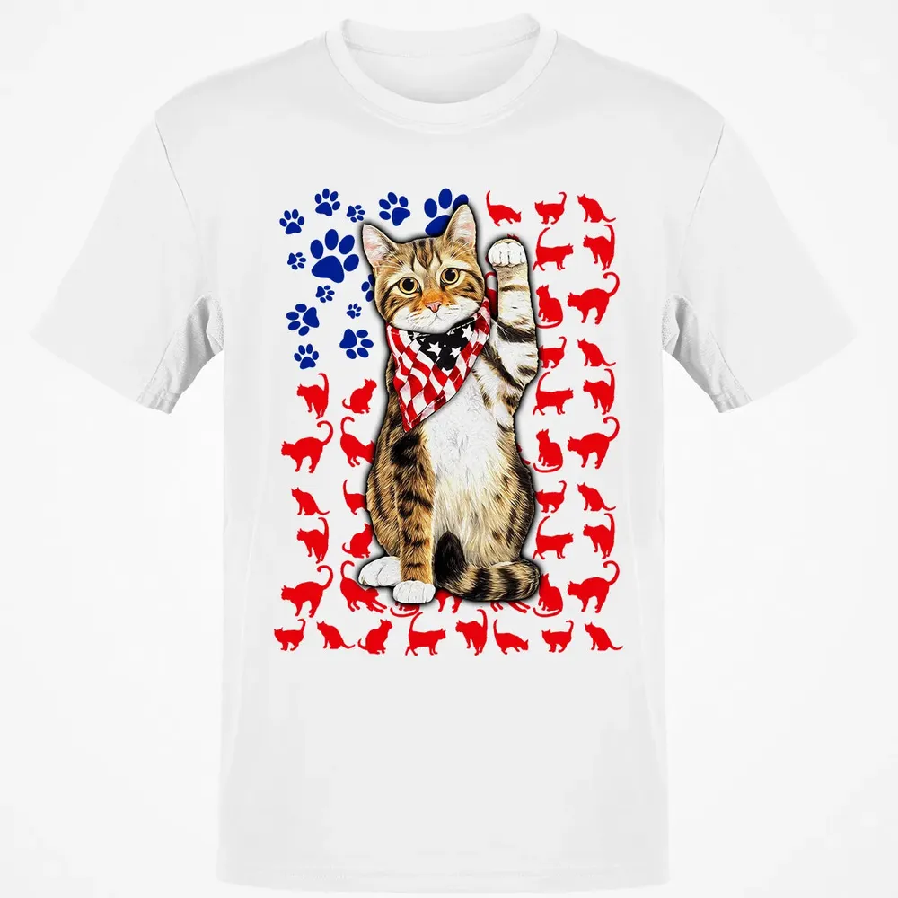 Cat 4th of July Classic Unisex T-Shirt - 13