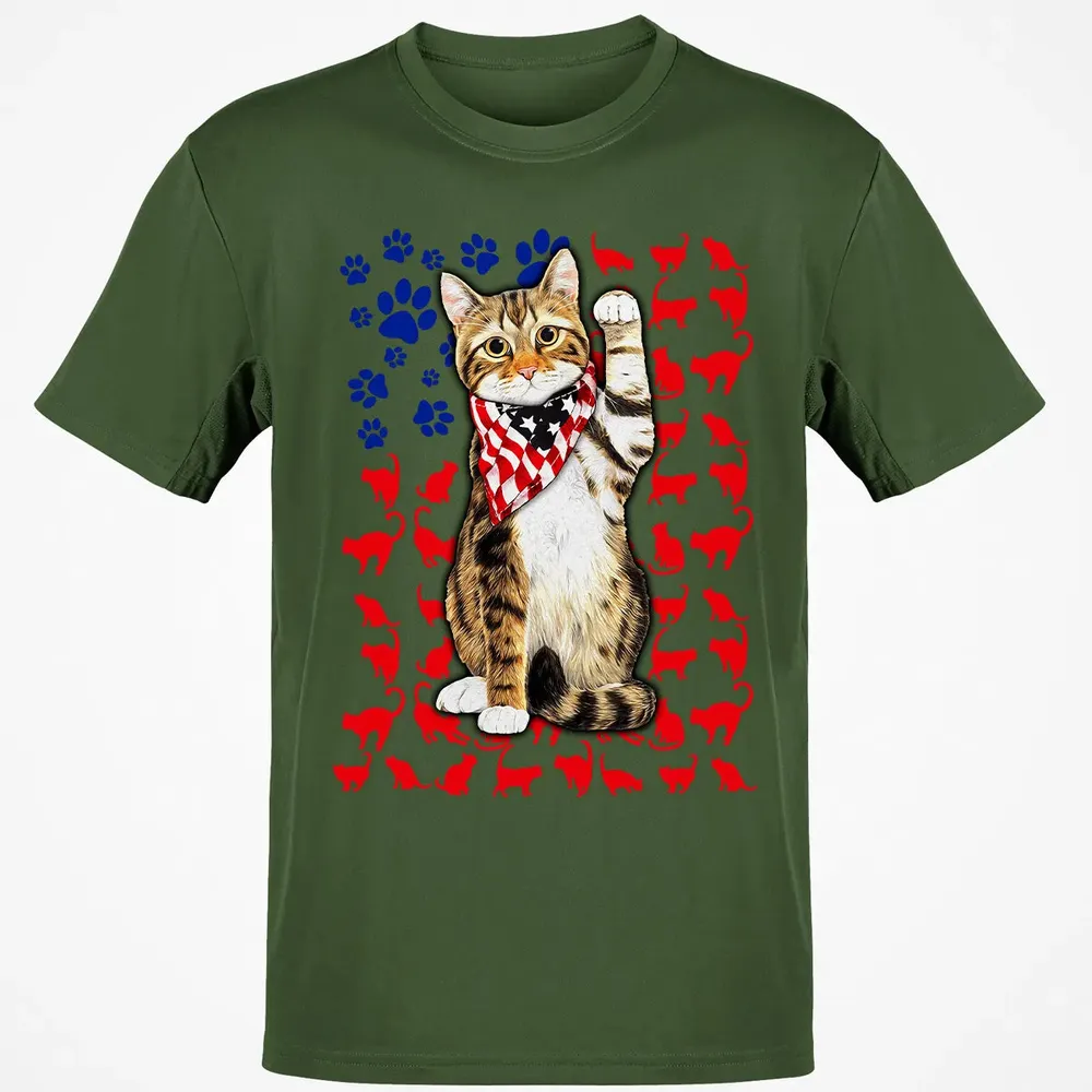 Cat 4th of July Classic Unisex T-Shirt - 7