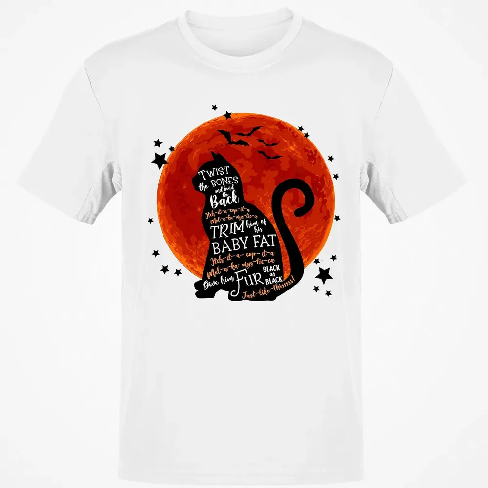 Black Cat Halloween Moon Classic Unisex T-Shirt - 13