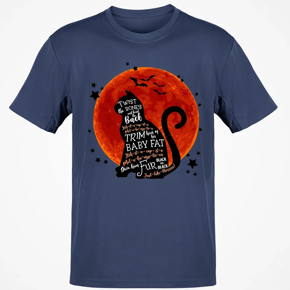 Black Cat Halloween Moon Classic Unisex T-Shirt - 8