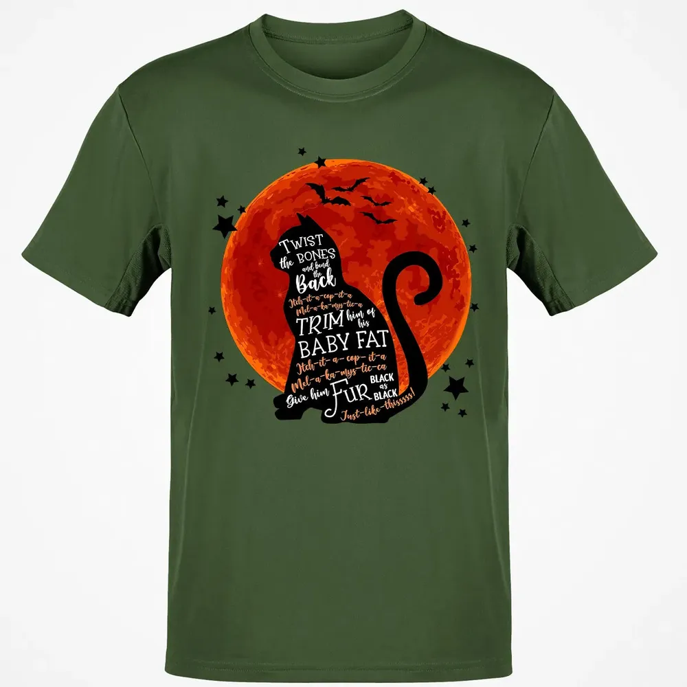 Black Cat Halloween Moon Classic Unisex T-Shirt - 7