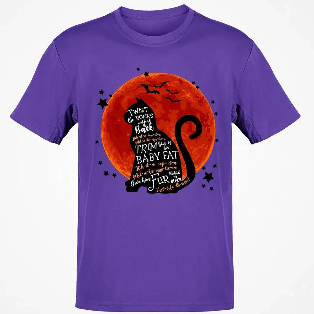 Black Cat Halloween Moon Classic Unisex T-Shirt - 10