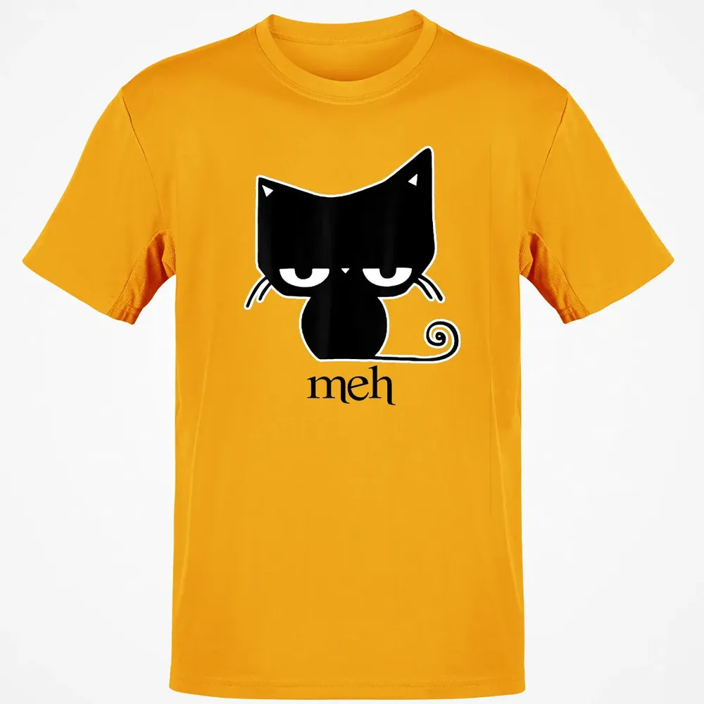 Cat funny  Meh Black Cat Classic Unisex T-Shirt - 5