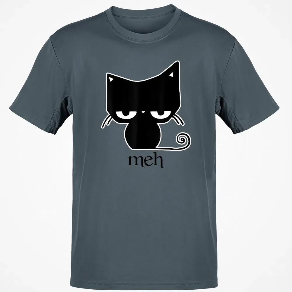Cat funny  Meh Black Cat Classic Unisex T-Shirt - 4