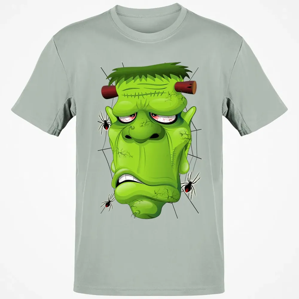 Frankenstein Ugly Portrait and Spiders Classic Unisex T-Shirt - 3