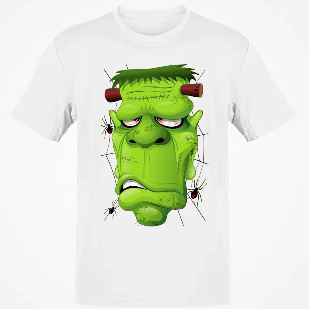 Frankenstein Ugly Portrait and Spiders Classic Unisex T-Shirt - 13
