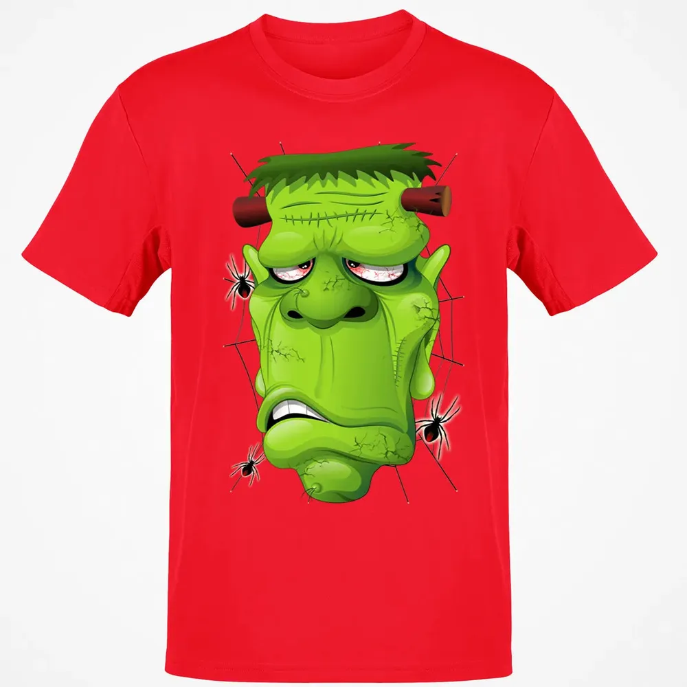 Frankenstein Ugly Portrait and Spiders Classic Unisex T-Shirt - 11