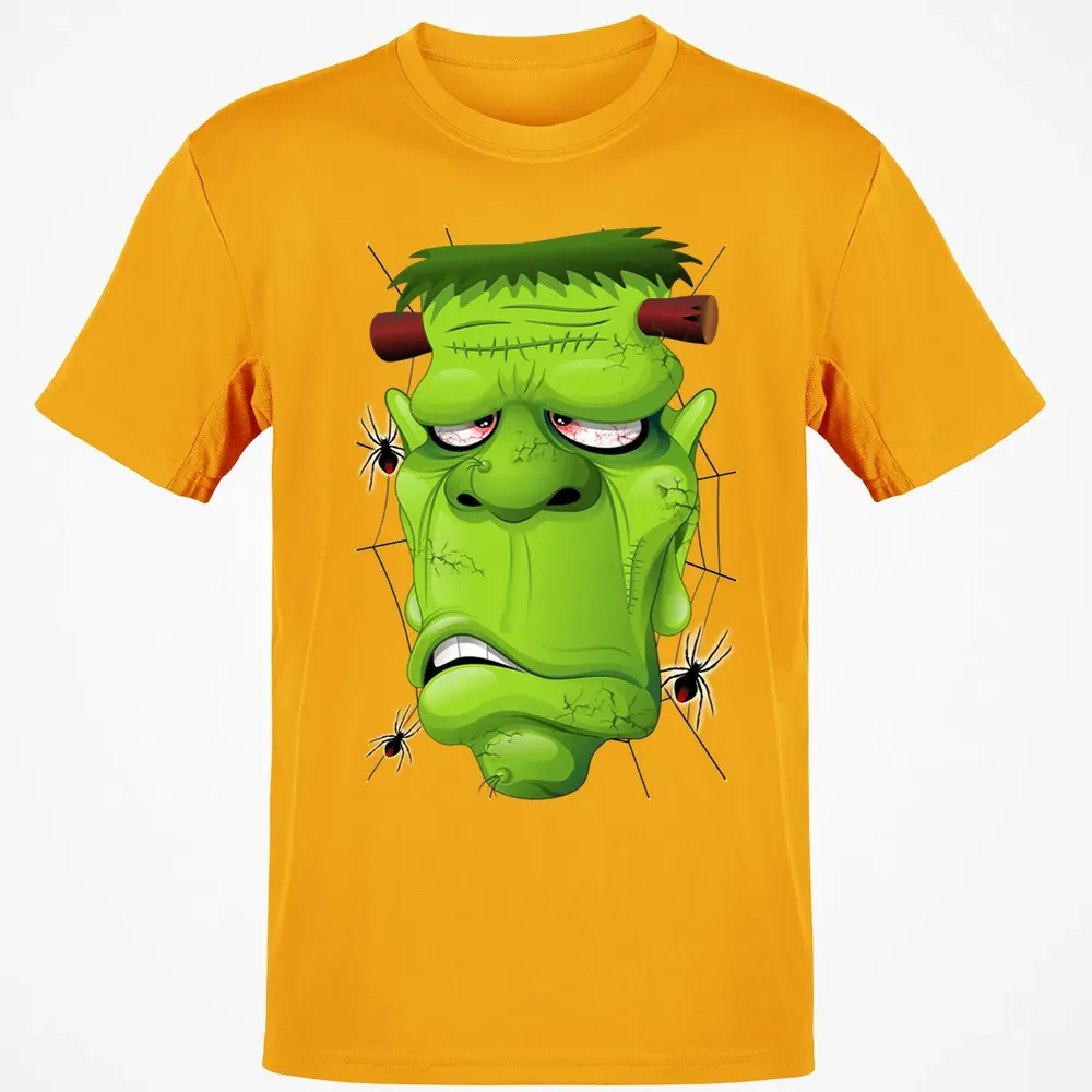 Frankenstein Ugly Portrait and Spiders Classic Unisex T-Shirt - 5